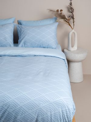 Σετ Σεντόνια Cotton Feelings 2048 Blue Διπλό με λάστιχο (150x205+30) SUNSHINEHOME - Image 3