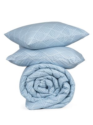 Σετ Σεντόνια Cotton Feelings 2048 Blue Διπλό με λάστιχο (150x205+30) SUNSHINEHOME - Image 4