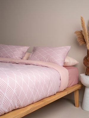 Σετ Σεντόνια Cotton Feelings 2048 Powder Διπλό με λάστιχο (150x205+30) SUNSHINEHOME - Image 2