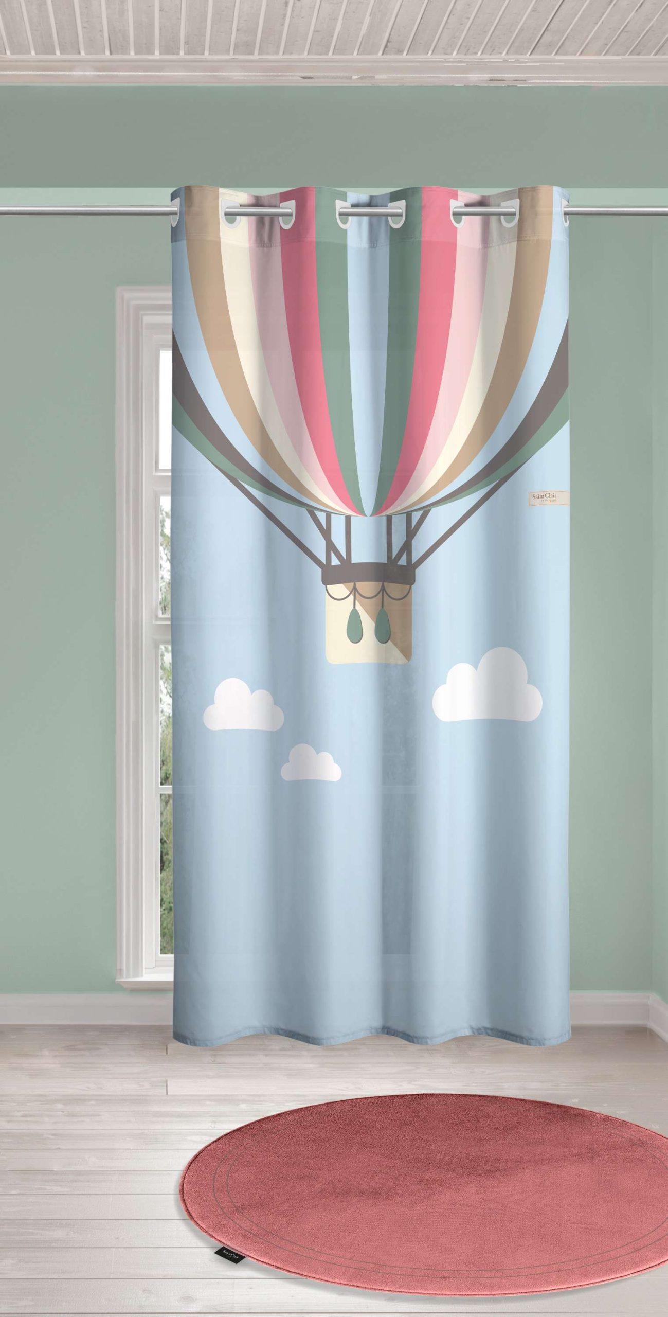 1752030115045.jpg Παιδική & Βρεφική Κουρτίνα Soft-Touch Balloons με Τρουκς 160x240 της Saint Clair (100% Πολυεστέρας) - Image 1