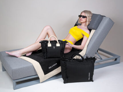 Τσάντα Χειρός Caribbean Black - Ammos της Feel and Touch (100% Cotton)