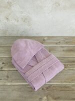 Μπουρνούζι με κουκούλα Zen - Large - Pale Mauve της Nima Home 100% Velour Cotton, 400 gsm Large
