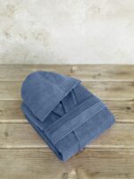 Μπουρνούζι με κουκούλα Zen - Extra/Extra Large - Shadow Blue της Nima Home 100% Velour Cotton, 400 gsm Extra/Extra Large