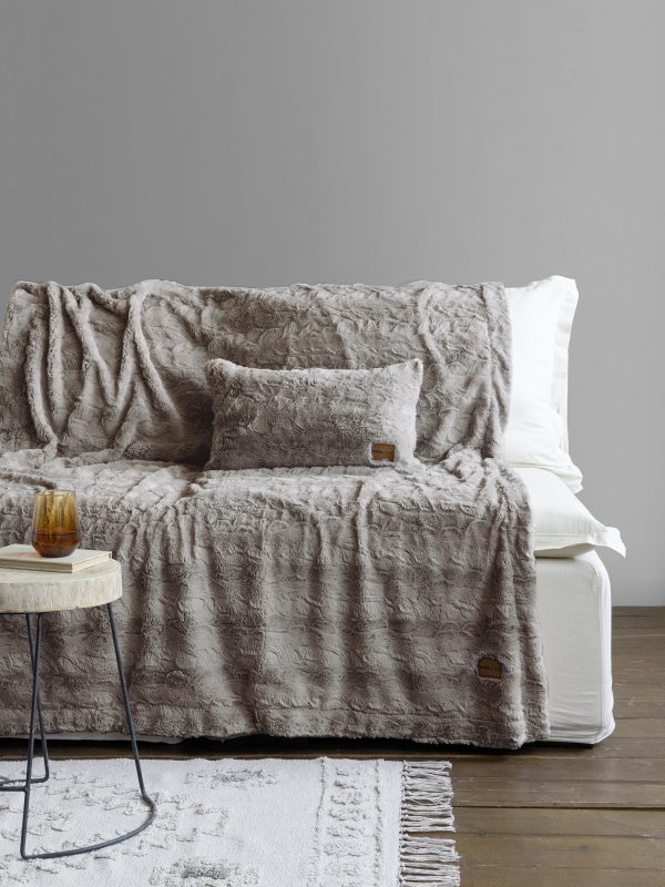 Κουβέρτα καναπέ 130x170 - Velure Cigar Beige της Nima Home 100% Polyester Ριχτάρι/Κουβέρτα καναπέ 130x170