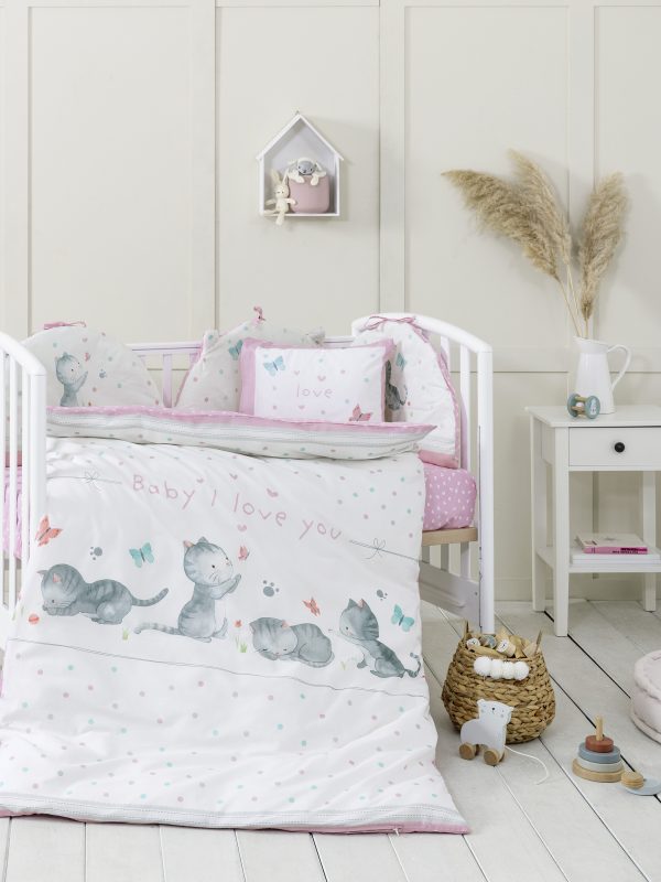 Σετ Παπλωματοθήκη Κούνιας - Baby Love της Nima Bebe 100% Cotton, 144 T.C. Κούνιας (1 x 110x145 + 1 Μαξιλαροθήκη 30x40)