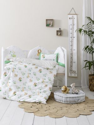 Σετ Παπλωματοθήκη Κούνιας - Safari Friends της Nima Bebe 100% Cotton, 144 T.C. Κούνιας (1 x 110x145 + 1 Μαξιλαροθήκη 30x40) - Image 8