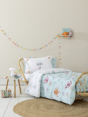 Σετ Σεντόνια Μονά - Take me to the sea της Nima Kids 100% Cotton, 144 T.C. Μονά (2 x 170x255 + 1 Μαξιλαροθήκη 52x72) - Image 4