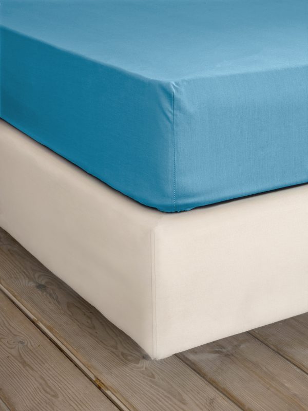 Σεντόνι Γίγας με Λάστιχο Unicolors - Petrol Blue της Nima Home 100% Cotton, 144 T.C. Γίγας με Λάστιχο 185x205+35