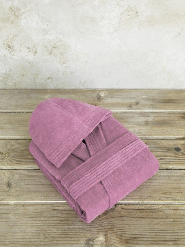 Μπουρνούζι με κουκούλα Zen - Extra Large - Dark Rose της Nima Home 100% Velour Cotton, 400 gsm Extra Large