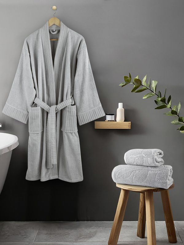 Μπουρνούζι Kimono - Small - Velvet Gray της Nima Home 100% Cotton, 380 gsm Small - Image 12