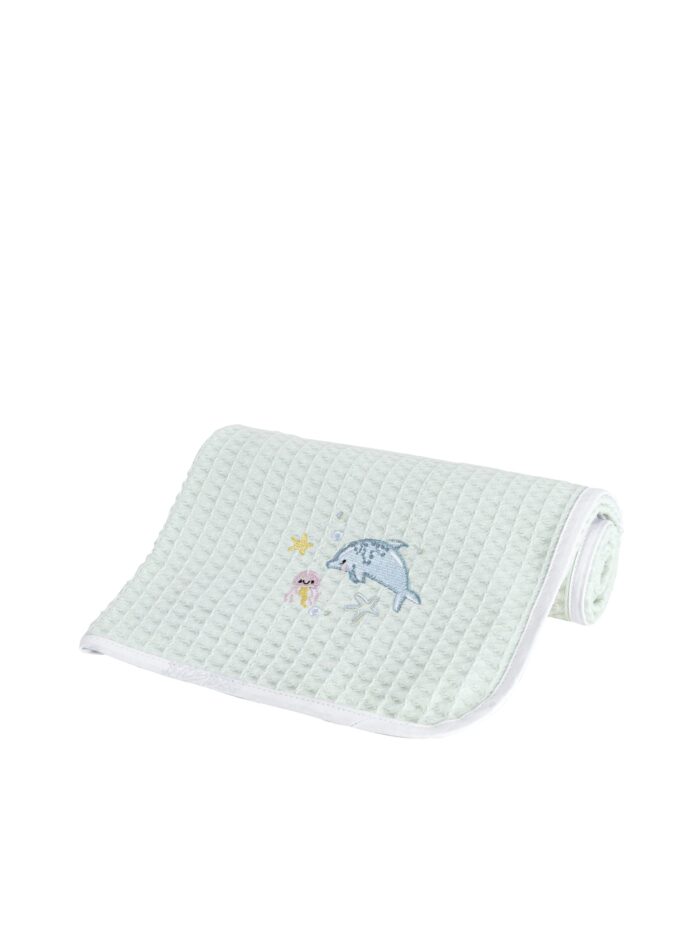 5206482161115-1.jpg Κουβέρτα Πικέ 80x110 - Sea Love της Nima Bebe 100% Cotton, 275 gsm Λίκνου 80x110 - Image 1