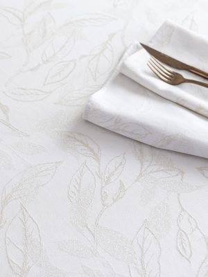 Σετ Πετσέτες (4 x 42x42) - Florelia Beige της Nima Home 40% Cotton - 2% Linen - 35% Polyester - 23% Viscose