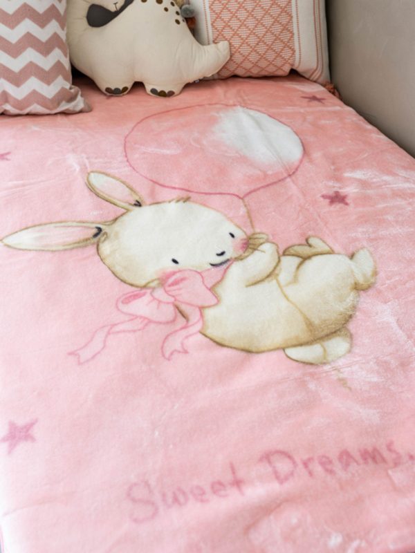 Κουβέρτα Βελουτέ Κούνιας 1545 Pink 110x140 SUNSHINEHOME