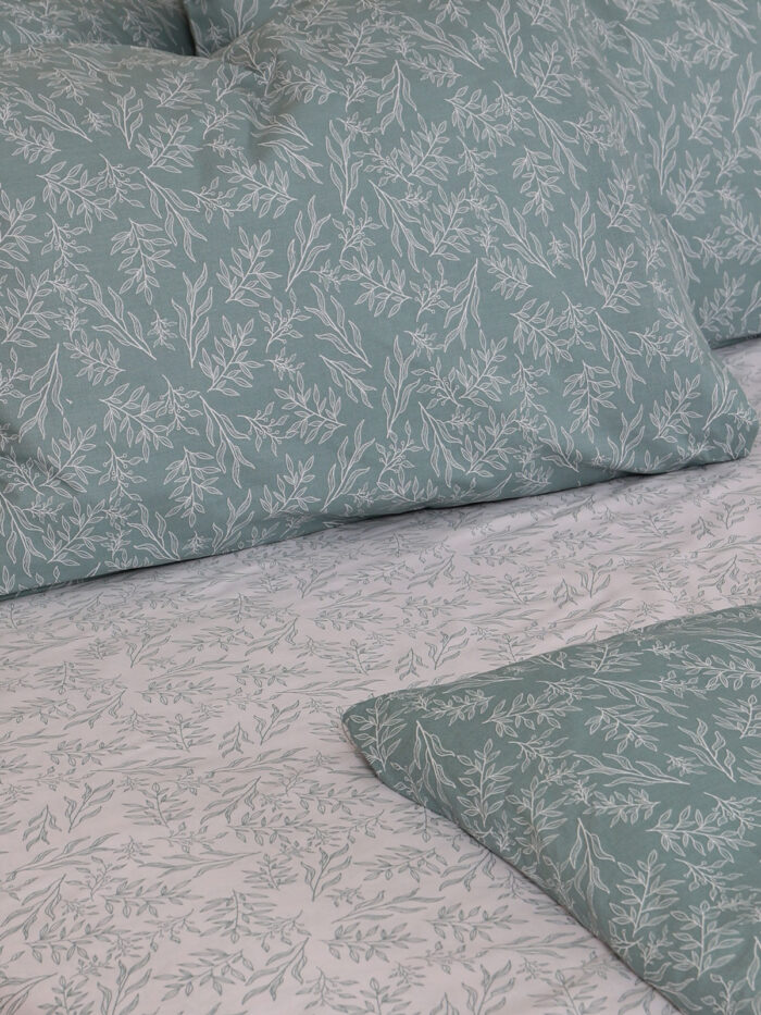 151-53-148.jpg Σετ Σεντόνια Cotton Feelings 2052 Aqua Μονό με λάστιχο(105x205+30) SUNSHINEHOME - Image 1