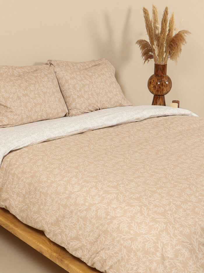 Σετ Σεντόνια Cotton Feelings 2052 Beige Διπλό με λάστιχο (150x205+30) SUNSHINEHOME - Image 3