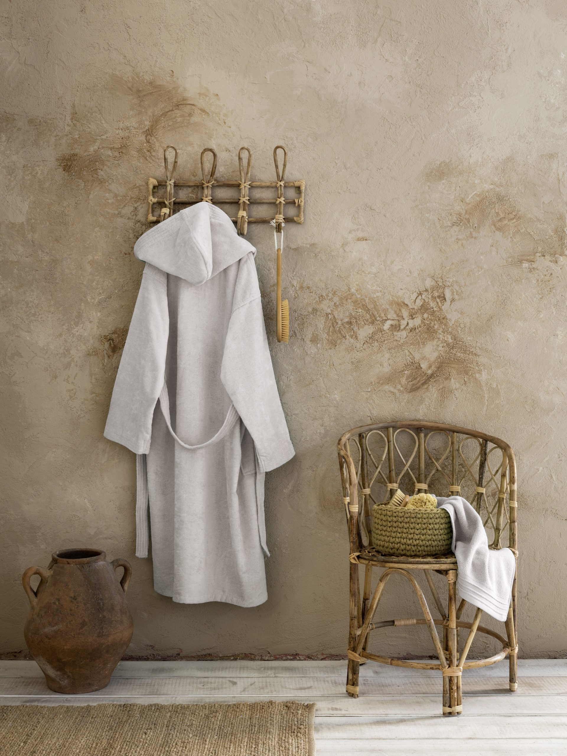 5206482112803-12.jpg Μπουρνούζι με κουκούλα Zen - Small - Oat Beige της Nima Home 100% Velour Cotton, 400 gsm Small - Image 1