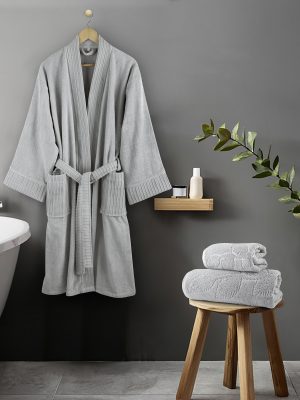 Μπουρνούζι Kimono - Medium - Velvet Gray της Nima Home 100% Cotton, 380 gsm Medium - Image 9