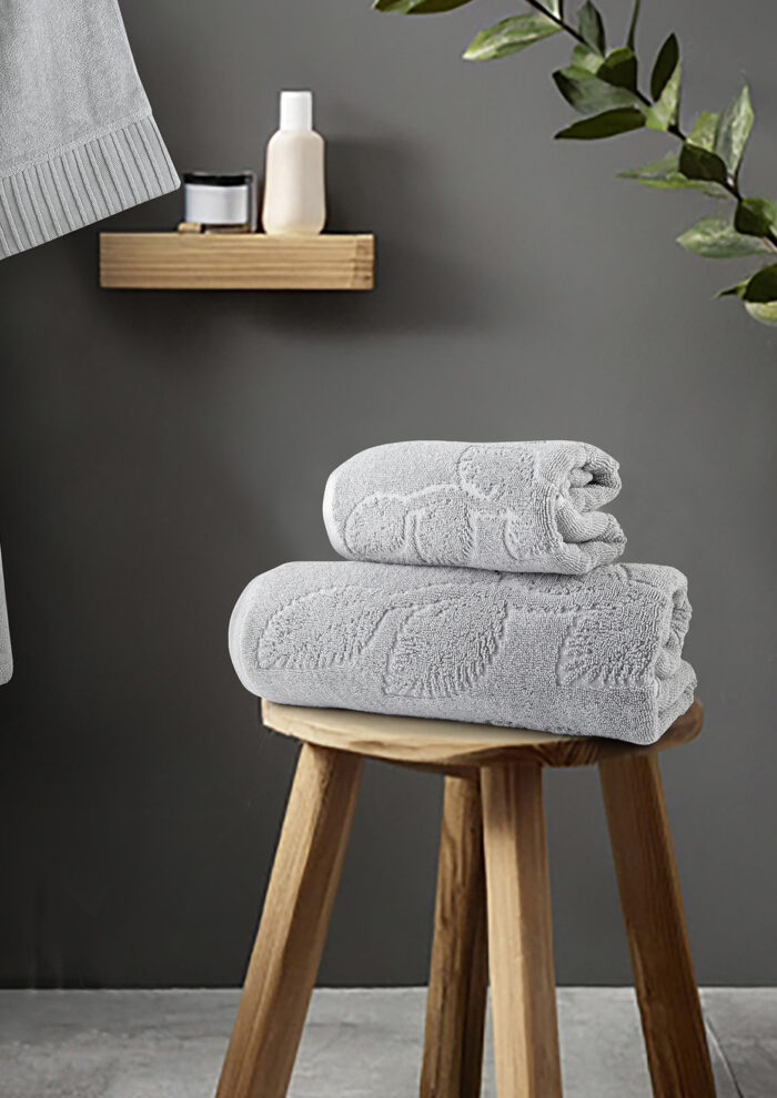Σετ Πετσέτες (50x90 + 70x140) - Serenity Gray της Nima Home 100% Cotton, 520 gsm Σετ (1 x 50x90 + 1 x 70x140) - Image 2