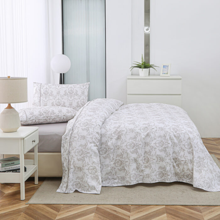 Chantal (Beige)  (ΣΕΤ ΣΕΝΤΟΝΙΑ Υ/Δ 245x270+2 ΜΑΞ/ΘΗΚΕΣ 52x75) 210TC 210 ΤC,100% Combed Cotton/Percale ΣΕΤ ΣΕΝΤΟΝΙΑ Υ/Δ 245×270+2 ΜΑΞ/ΘΗΚΕΣ 52×75 Liolios Home - Image 1