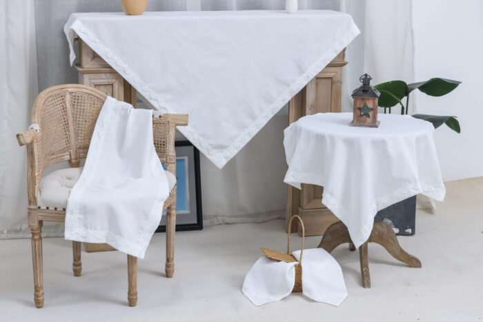 Adel-LEIZ1473-2.jpg Adel (Ivory) Table linen 100% Polylinen 85x85 Liolios Home - Image 1
