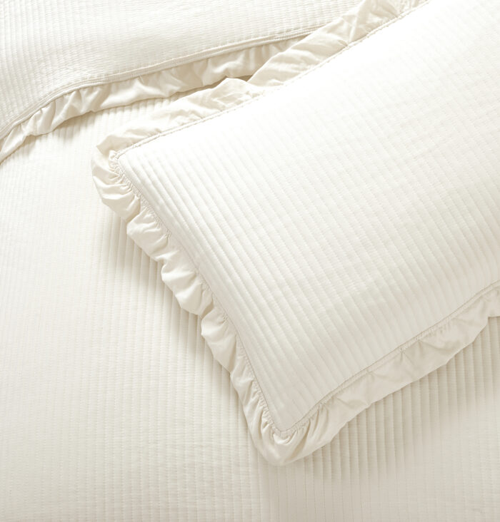 Κουβερλί/Κουβερτόριο ARMONY (Cream) Bedspread 100% prewashed & καπιτονέ κέντημα / ruffle 260x240 Liolios Home - Image 3