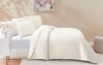 Κουβερλί/Κουβερτόριο ARMONY (Cream) Bedspread 100% prewashed & καπιτονέ κέντημα / ruffle 220x240 Liolios Home