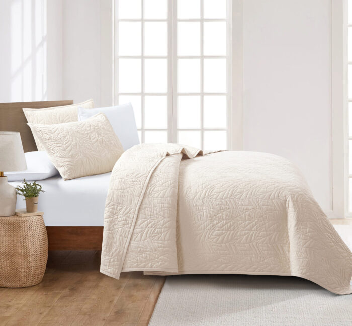 Κουβερλί/Κουβερτόριο Fiona (Beige) Bedspread 100% prewashed & Kαπιτονέ Kέντημα Bedspread 260x240 + Mαξ/θήκες 50x70/2τεμ Liolios Home - Image 2