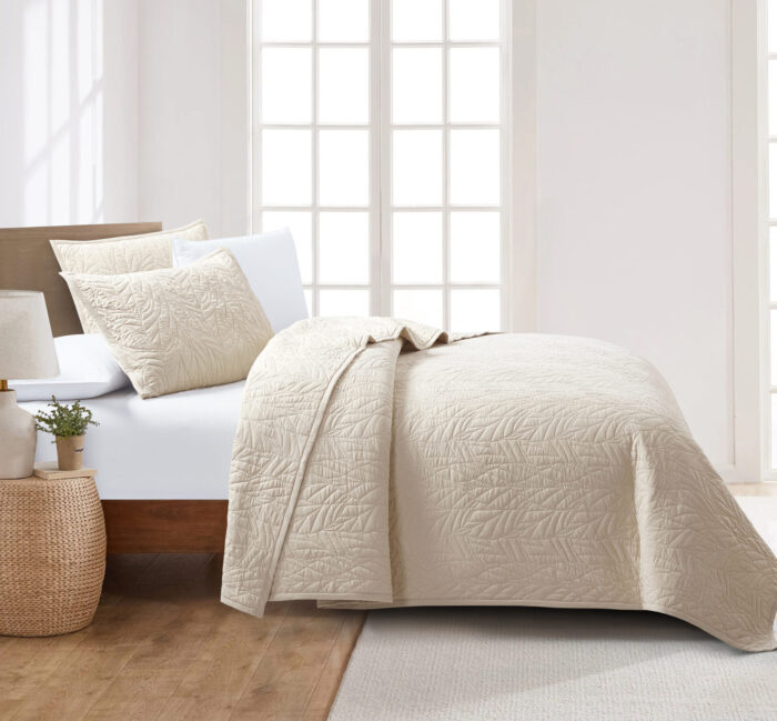 Κουβερλί/Κουβερτόριο Fiona (Moonbeam) Bedspread 100% prewashed & Kαπιτονέ Kέντημα Bedspread 220x240+Μαξ/θήκες 50x70/2pcs Liolios Home - Image 2