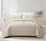 Κουβερλί/Κουβερτόριο Fiona (Moonbeam) Bedspread 100% prewashed & Kαπιτονέ Kέντημα Bedspread 220x240+Μαξ/θήκες 50x70/2pcs Liolios Home