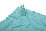 Bunny/Toy (Aqua) 80x100 Βρεφική κουβέρτα με σετ αρκουδάκι 100% cotton knitted 80x100 Liolios Home - Image 2