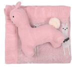 Lama/Toy (Pink) 80x100 Βρεφική κουβέρτα με σετ αρκουδάκι 100% cotton knitted 80x100 Liolios Home - Image 2
