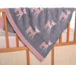 Βρεφική κουβέρτα Baby Deer (Grey) 80x100 Baby/Blanket 100% cotton knitted 80x100 Liolios Home