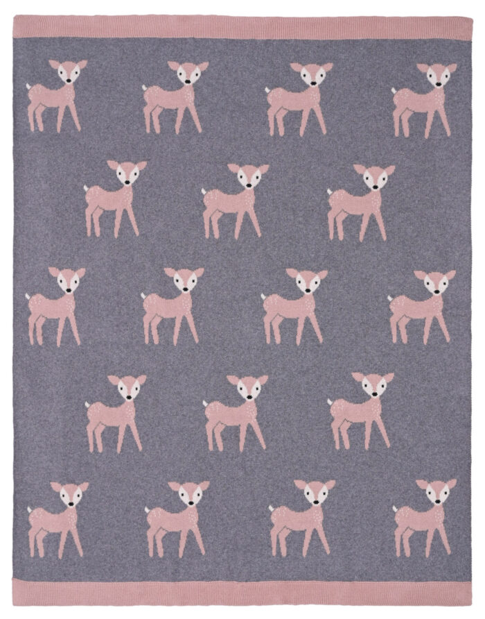 Βρεφική κουβέρτα Baby Deer (Grey) 80x100 Baby/Blanket 100% cotton knitted 80x100 Liolios Home - Image 2