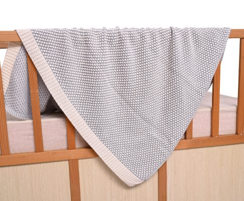 Βρεφική κουβέρτα Rattle (Blue combo) 80x100 Baby/Blanket 100% cotton knitted 80x100 Liolios Home