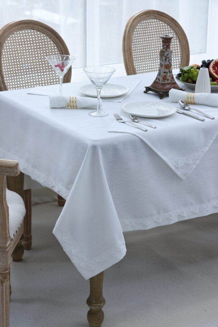 Adel (Ivory) Τραπεζομάντηλο 100% Polylinen Τραπ/λό 160x260+Πετσέτες 40x40/12τεμ. Liolios Home - Image 5