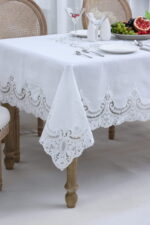 PLS-7B027 (White) Τραπεζομάντηλο 100% Polylinen 160x260 Τραπ/λο Liolios Home - Image 2