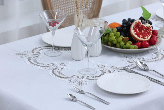 PLS-7B027 (White) Τραπεζομάντηλο 100% Polylinen 160x260 Τραπ/λο Liolios Home - Image 4