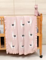 Lama/Toy (Pink) 80x100 Βρεφική κουβέρτα με σετ αρκουδάκι 100% cotton knitted 80x100 Liolios Home