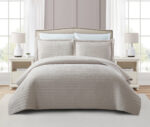 Mabelle (Beige) Κουβερλί 100% cationic/melange & καπιτονέ κέντημα 220x240 Liolios Home - Image 2