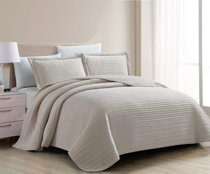 Mabelle (Beige) Μαξιλαροθήκες 100% cationic/melange & καπιτονέ κέντημα Μαξ/θήκες 50x70/2τεμ Liolios Home - Image 3