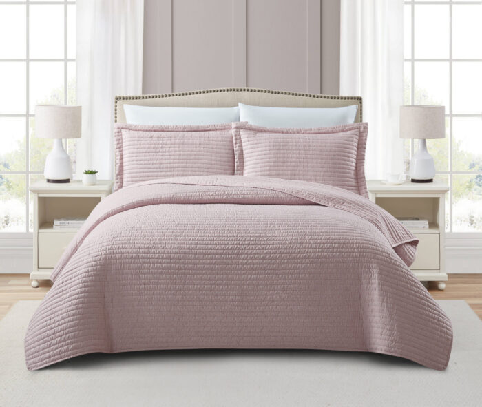 Mabelle (Dusty Rose) Μαξιλαροθήκες 100% cationic/melange & καπιτονέ κέντημα Μαξ/θήκες 50x70/2τεμ Liolios Home - Image 2