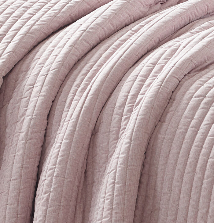 Mabelle (Dusty Rose) Κουβερλί 100% cationic/melange & καπιτονέ κέντημα 260x240 Liolios Home - Image 4