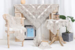 PLS-TB1157 (Lt coffee) Table linen Χειροποίητο κέντημα σε τούλι ΣΕΤ 3 ΤΕΜ Liolios Home