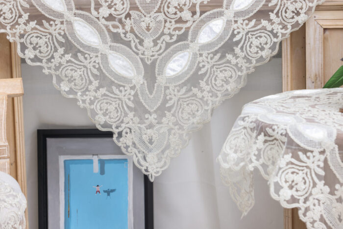 PLS-TB1157 (Ivory) Table linen Χειροποίητο κέντημα σε τούλι ΣΕΤ 5 ΤΕΜ Liolios Home - Image 2