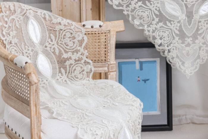 PLS-TB1157 (Ivory) Table linen Χειροποίητο κέντημα σε τούλι 150x220 Liolios Home - Image 4