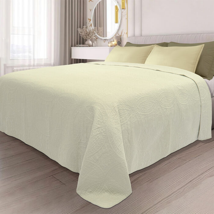 1100001806.jpg LINO ΚΟΥΒΕΡΛΙ LIGERO ECRU 220X240 100% Microfiber - Image 1