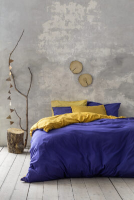 Σετ Παπλωματοθήκη Υπέρδιπλη Abalone - Blue / Mustard Beige της NIMA Home 100% Microfiber Υπέρδιπλη (1 x 220x240 + 2 Μαξιλαροθήκες 50x70) - Image 53