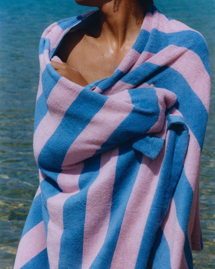 801455-01.jpg Βαμβακερή Ριγέ Πετσέτα Μπάνιου Akro 90x170cm Θαλάσσης | 90x170cm Μπλε της Pennie - Image 1