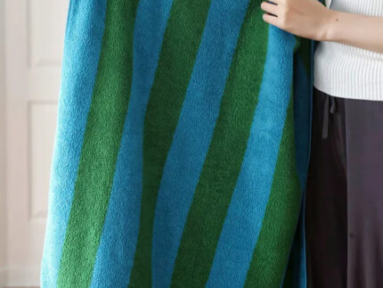 Βαμβακερή Ριγέ Πετσέτα Μπάνιου Akro 90x170cm Θαλάσσης | 90x170cm Πράσινο της Pennie