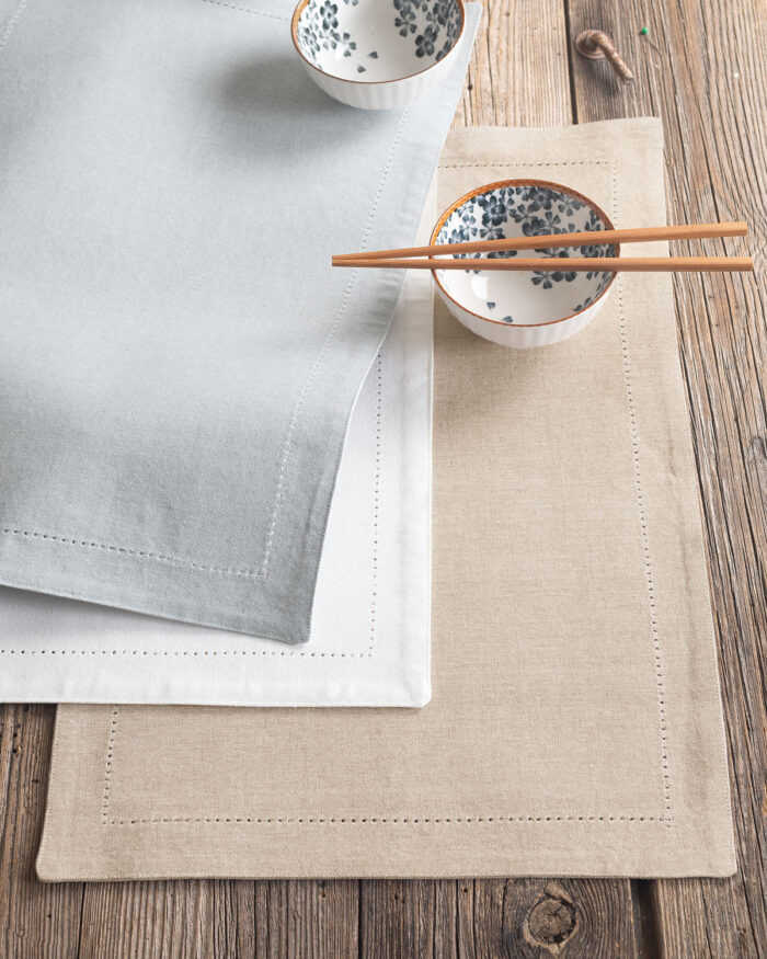 INEZ - ΤΡΑΠΕΖΟΜΑΝΤΗΛΟ ME ΑΖΟΥΡ ΓΚΡΙ ΣΟΥΠΛΑ (30X50) ΣΟΥΠΛΑ (30X50) 100% ΒΑΜΒΑΚΙ Rythmos - Image 2